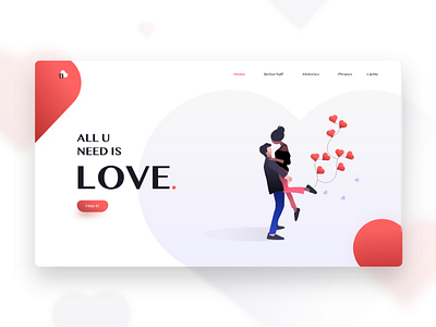 Landing Love adobe xd design flat flat design free gradient illustration landing page love minimal resource template ui design web xd