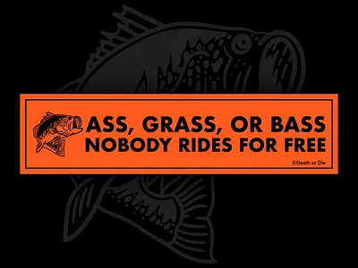 Ass, Grass, or Bass 70s ass bass bumper bumper sticker cars fish fisherman for sale futura grass muscle cars nostalgia sticker vintage