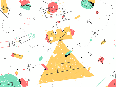 Deconstructed robot flat robo robot tech