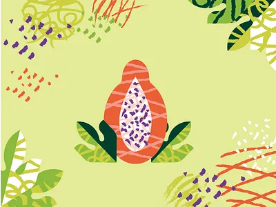 papaya fruit illustration juice packaging papaya summer tropical fruit