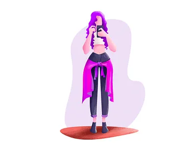 Pretty Girl in Front of a Mirror charecter dance design fashion flat design girl illustration illustrator minimal minimal art mirror painting photoshop pretty selfie vector