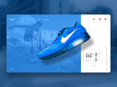 Nike Webpage concept blog branding clean design interaction design landing page landing page concept logo nike nike air max shoes ux uxui web design webpage website