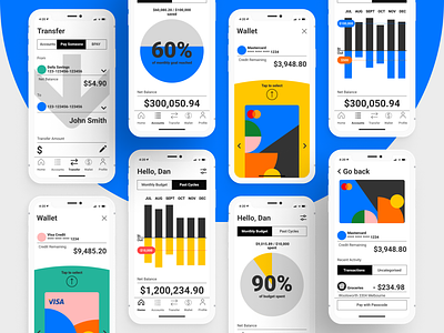 Mobile App Concept: Swiss-Style Banking animation banking app bold branding clean design color geometric graphic swiss style typography ui ux