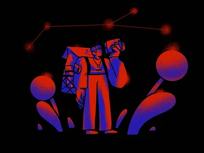 Interstellar Tourist character characterdesign constellation cosmos dark emotion experiment futuristic illustration inspiration ipadpro minimal photo simple space style tourist travel trip zajno