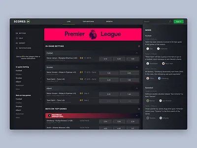 Sports Betting concept 🏀 betting concept dark esport module night sport ui ux web