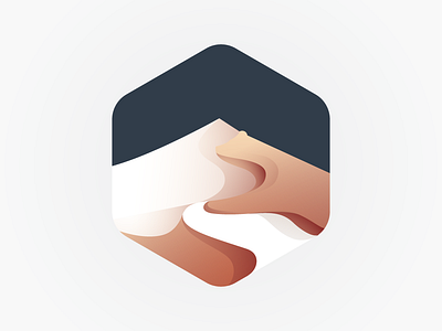 Mountain + bear design gradient icon illustration illustrator logo vector