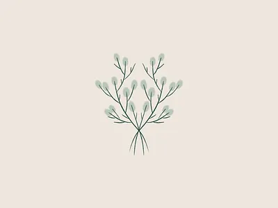 Procreate Symmtrey botanical drawing graphic design green handdraw ipad leaves minimal nature procreate symmetric symmetry twigs