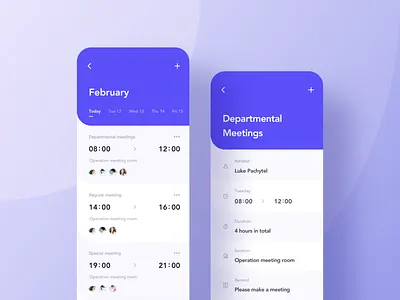 Saas schedule Interface saas ui ux