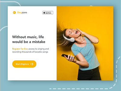 Music landing page design landign page music typography