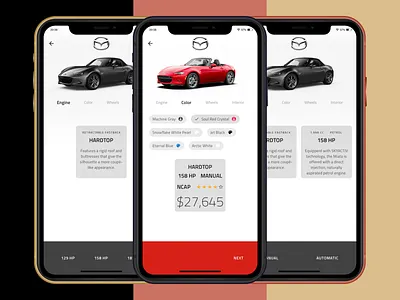 Miata Configurator 2d automobiles clean design design flat design indigo.design material design mazda ui ux