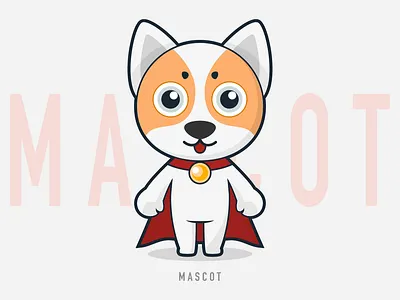 Mascot 03 character cloak dog fly illustration keji lovely mascot superpower white