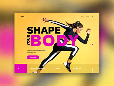 Fitness website concept bold color bold design design fitness gym landing page ui ui design ui ux uiux ux designer ux web web design