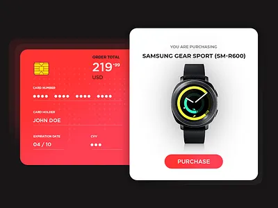 Checkout Ui card card ui cart checkout checkout form order purchase red red white red and black ui visa white widget