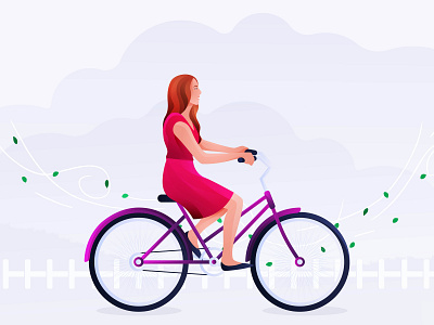 Riding bicycle art bicycle character clean design illustration minimal travel vector vintage