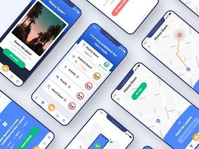 Game App app blue branding dasboard design game graphic design illustration interaction design location location app minimal mock up presentation sprots typography ui ui ux ux xd