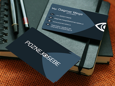 Poznej-Sebe business card business business branding business card business card design card contact contact card czech dagmar design eye eye logo indesign know logo logo design mega poznej sebe yourself