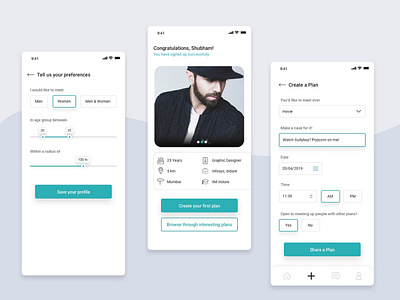 Dating app app clean dating dating app dating website datingapp design sketch tinder ui uiux website