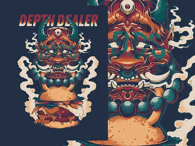 Depth Dealer - Depth Before Dishonor hannya illustration oriental artwork tee design tshirt