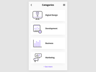 Daily UI #099 Categories 099 dailyui