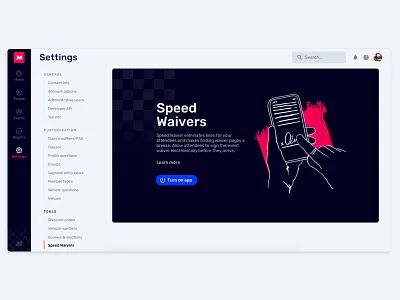 Dark theme admin admin dashboard app branding clean dark theme dashboard e waiver html illustration material design motorsport procreate signature sketch sport ui ux waiver web app