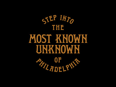 Step into the Most Known Unknown art show branding logo most known unknown philadelphia typography