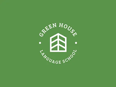 Green House animals badge brand branding design education forest icon illustration logo logotype mark minimal school typography vector woods