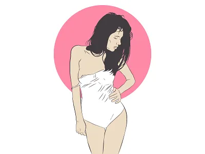 Girl In A Sexy T-Shirt adobe ass black booty butt cute design dribbble erotic girl illustration pretty sexy shutterstock stock vector