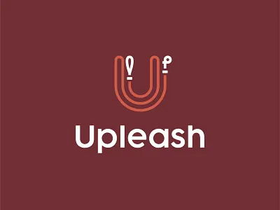 Upleash dog icon leash logo pet training u