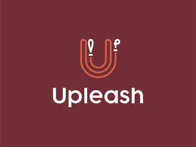 Upleash dog icon leash logo pet training u