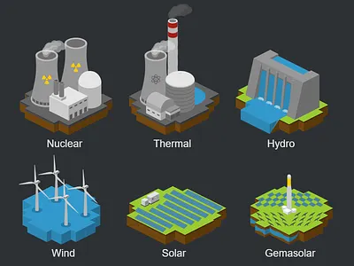 Power Types free icons isometric template vector