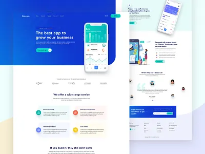 Mobile App Landing Page agency agency branding app app landing page branding debut shots illustration landing page landing page ui minimal mobie mobile app mobile app design mobile apps product landing page travel website typography ui ux design webdesign
