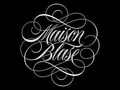 Maison Blasé Flourished Script branding design flourish lettering logo logotype script spencerian type typography vector
