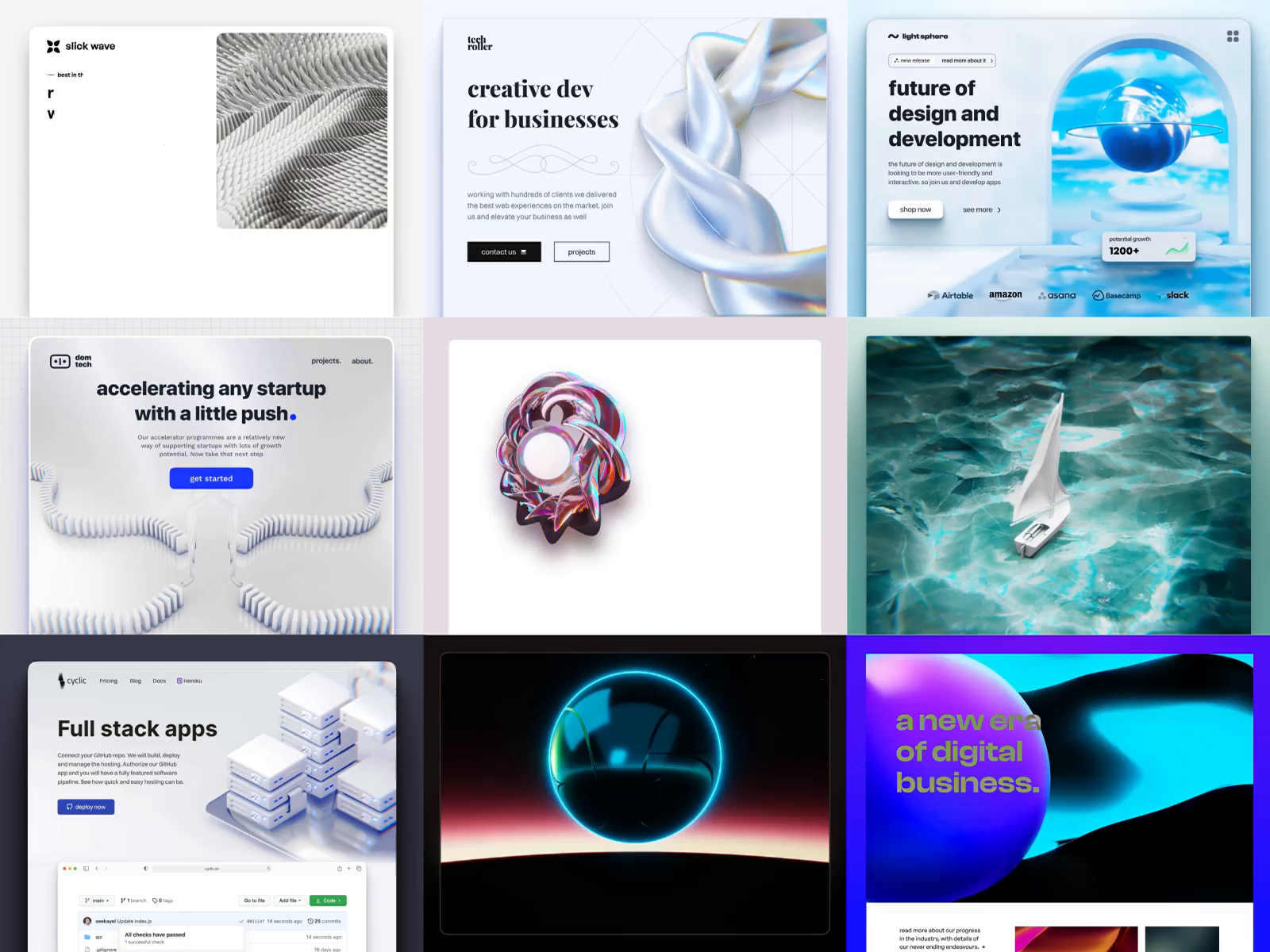 Example of 3D Website Landing Page