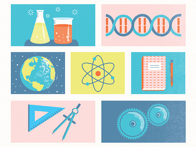 EUSA Academic Fair academia academic fair atom chemistry dna earth illustration print science
