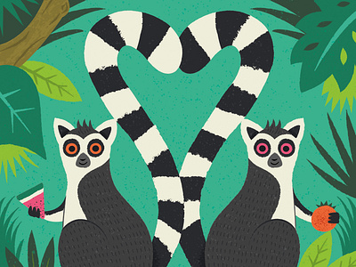 Lemurs bristol zoo card illustration lemur lemurs stationary zoo