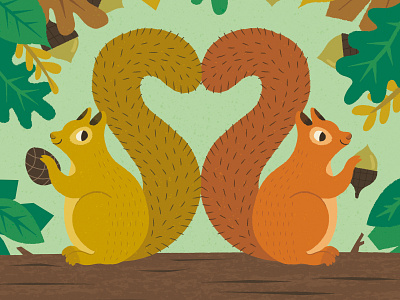 Squirrels card illustration squirrel squirrels stationary