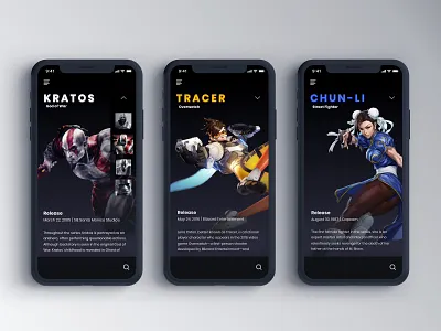 Game Character Details challenge character design detail fun game game art gradient illustration mobile simple typography ui ui challenge ux