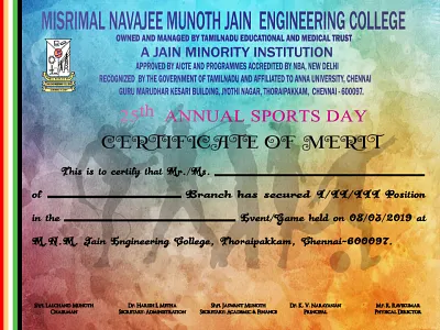 Sports Day Certificate animation art branding design graphic designer graphic designer hit the art hittheart icon illustration illustrator magesh raja mageshraja officialhittheart typography ui ux vector web website