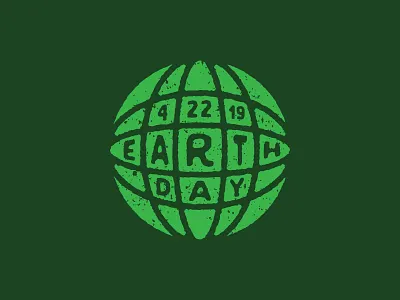 Earth Day 4/22/2019 badge distressed earth earth day global warming globe green nature thick lines typography vector