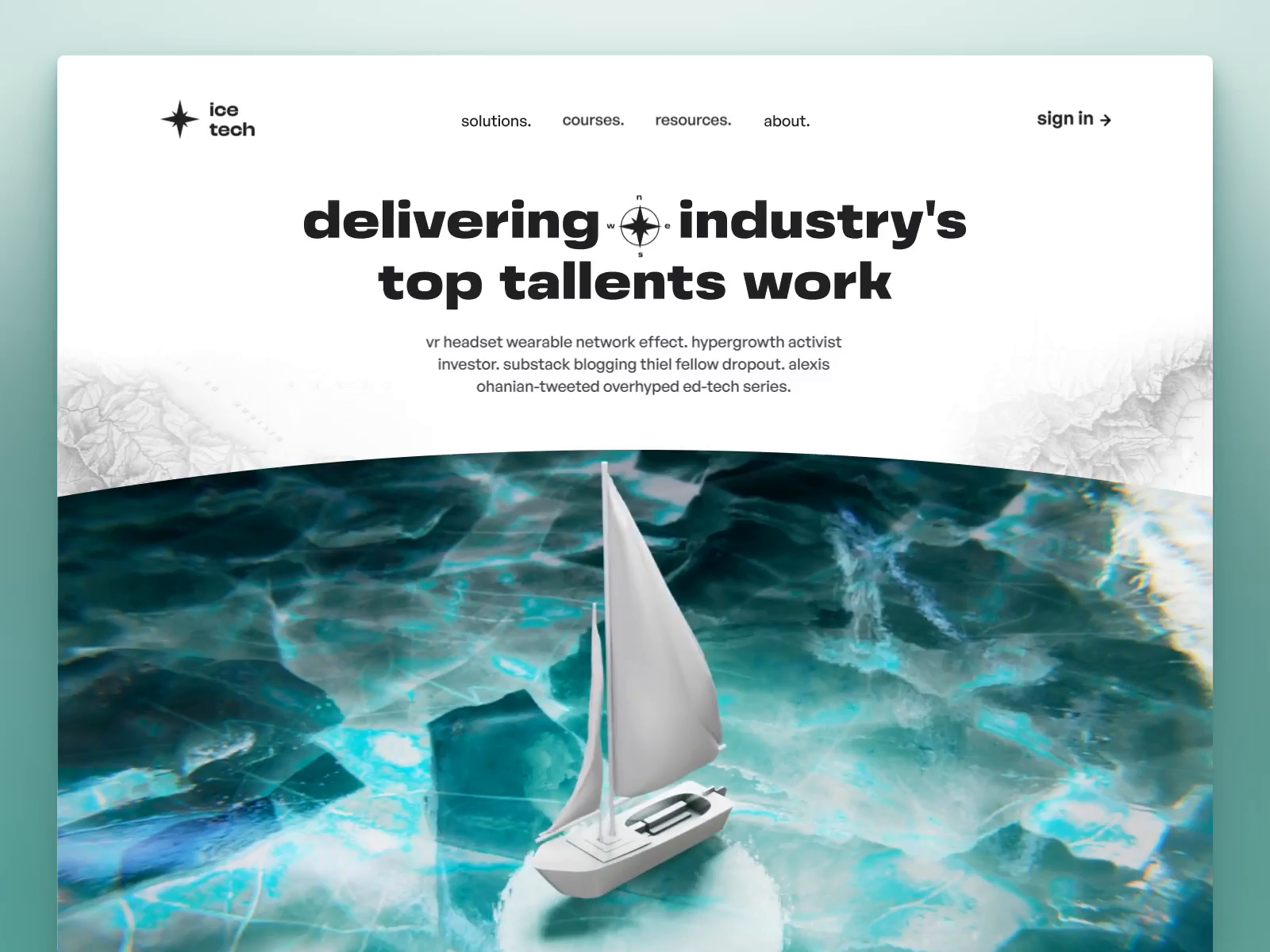 Example of 3D Website Landing Page