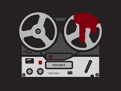 Panasonic RQ-706S electronics flat horror icon illustration movie simple thick lines vector vintage