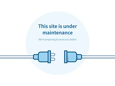 Under maintenance page blue design illustration maintenance maintenance error maintenance page page page design plug plug in plugin ui under construction under maintenance ux ux ui vector