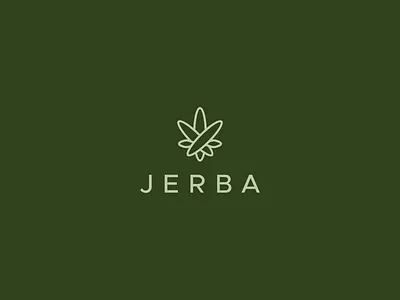 Logo proposal for jerba cannabis design green hemp leaf leaves logo minimal minimalist simple simplicity symbol