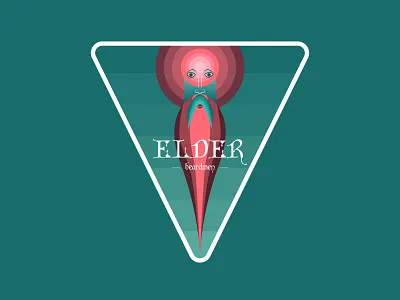 Elder men illustration 2d badge beard beard men elder eye eyes graphic deisgn holly illustration logo men old man old men patch pink salamander salmon sticker triangle