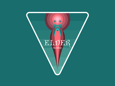 Elder men illustration 2d badge beard beard men elder eye eyes graphic deisgn holly illustration logo men old man old men patch pink salamander salmon sticker triangle