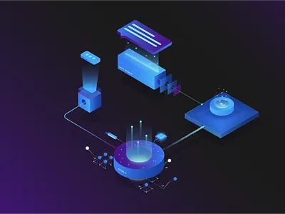 Ilustration Natural Language Processing illustration isometric
