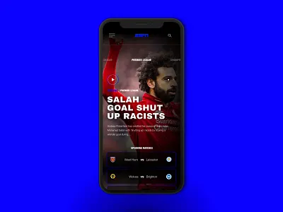 Football Updates animation app article branding carousel clean design home icon logo mobile nav product search sport typography ui ux video