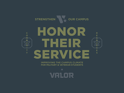Valor Collateral army badge branding community honor lockup logo military resource service star tough v valor veteran
