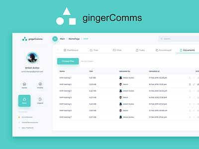 Gingercomms UI/UX Design app concept illustration minimal ui ux web