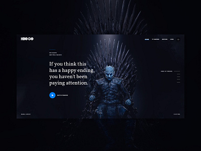 HBO GO UI Concept design gameofthrones got landing page landing page ui ui ui ux design ui design uidesign uiux uiux design ux uxui website